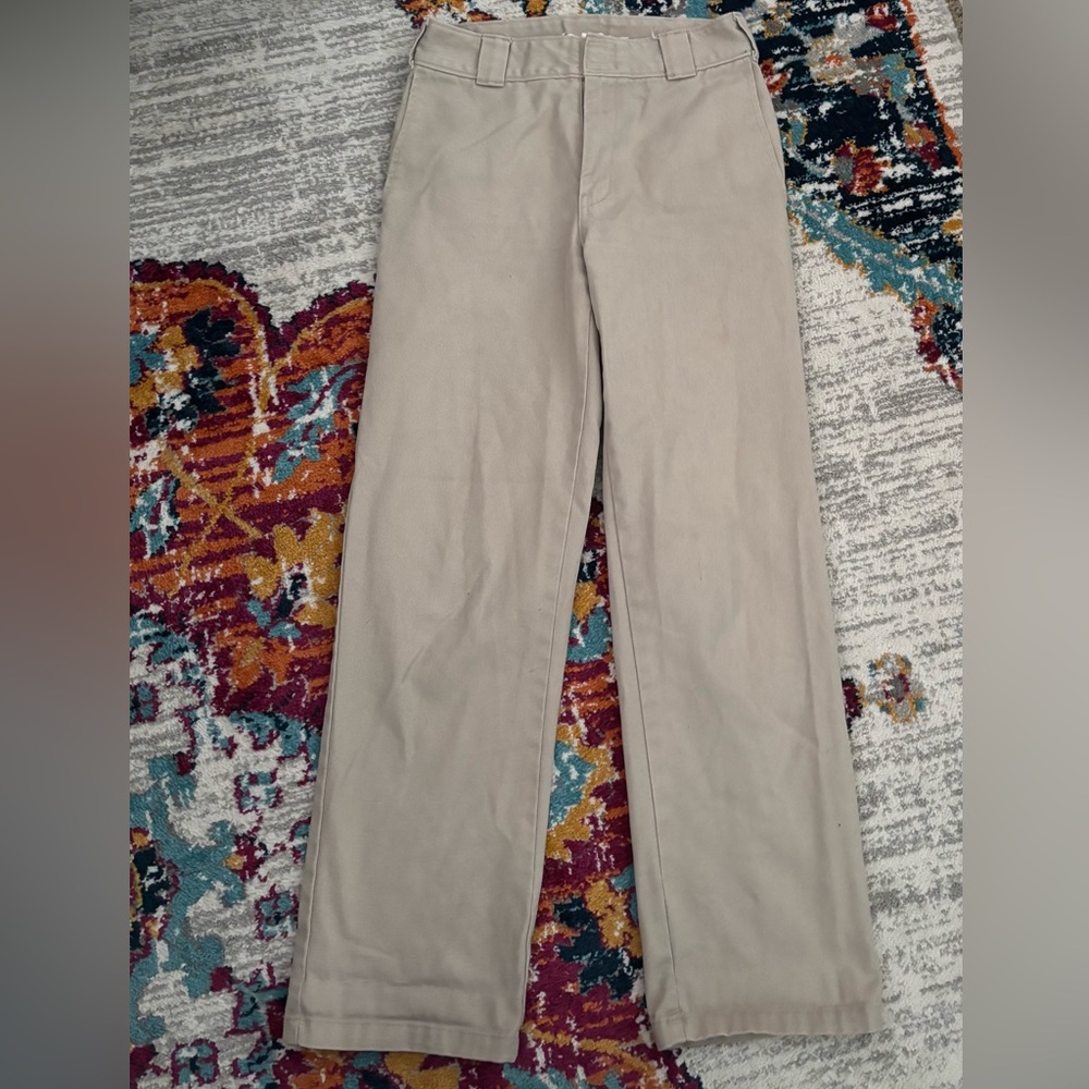 Dickies Worker Crop Roll Hem Pants in Beige